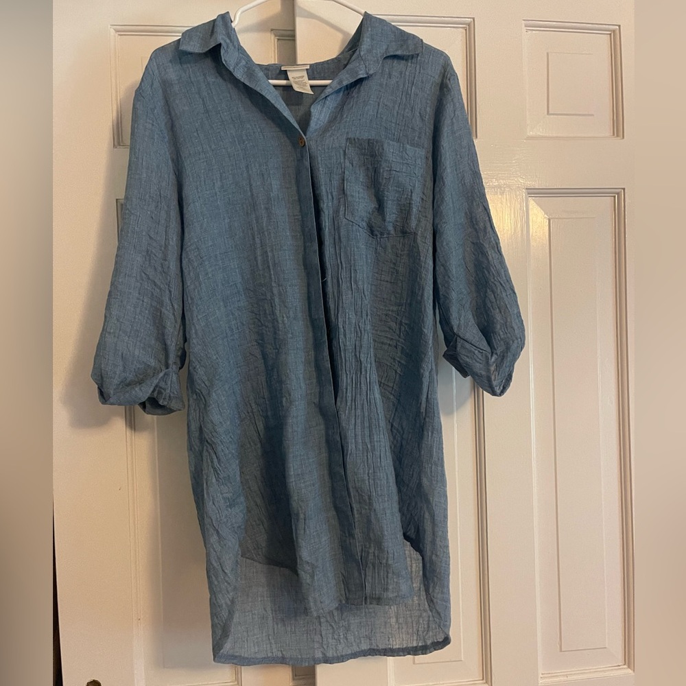 Wearabouts Denim Button Down Blouse